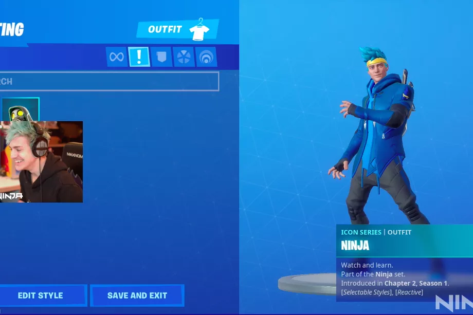 Популярный стример Ninja получил свой скин в Fortnite